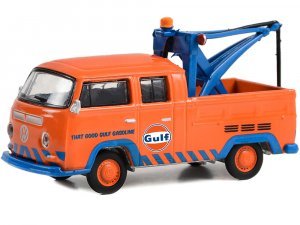 1970 Volkswagen Double Cab Pickup Tow Truck Orange Gulf Oil - That Good Gulf Gasoline Hobby Exclusive Series