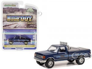 1987 Ford F-250 XLT Lariat Pickup Truck Blue with Stripes and Blue Interior Bigfoot Cruiser #1 Hobby Exclusive Series