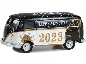 Volkswagen Type 2 Panel Van Happy New Year 2023 Black and White Hobby Exclusive Series