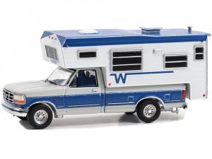 1992 Ford F-250 Long Bed with Winnebago Slide-In Camper - Medium Silver Metallic and Bright Regatta Blue Metallic Hobby Exclusive