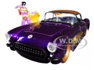 1957 Chevrolet Corvette Purple with Batgirl