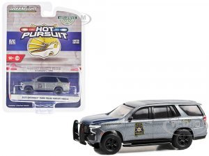2022 Chevrolet Tahoe Police Pursuit Vehicle (PPV) Gray Metallic with Blue Hood and Rear Gate Alabama Highway Patrol State Trooper Hobby Exclusive Series
