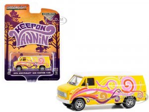 1976 Chevrolet G20 Custom Van Yellow with Graphics Keep On Vannin Hobby Exclusive Series