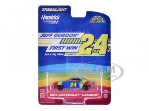 1969 Chevrolet Camaro #24 Jeff Gordon - Hendrick Motorsports First Win Tribute Blue and Red with Stripes Hobby Exclusive Series