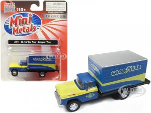 1960 Ford Box Truck Goodyear Blue  (HO) Scale Model by Classic Metal Works