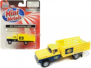 1960 Ford Stake Bed Truck Sunoco Yellow and Blue  (HO) Scale Model by Classic Metal Works
