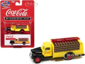 1941-1946 Chevrolet Delivery Bottle Truck Yellow and Black Coca-Cola  (HO) Scale Model by Classic Metal Works
