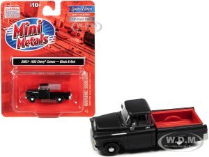 1955 Chevrolet Cameo Pickup Truck Matt Black and Red  (HO) Scale