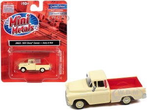 1955 Chevrolet Cameo Pickup Truck Ivory and Red  (HO) Scale