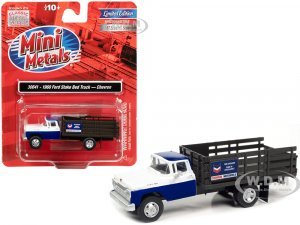 1960 Ford Stake Bed Truck Chevron Blue and White  (HO) Scale