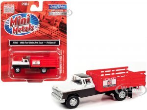 1960 Ford Stake Bed Truck Phillips 66 Black and White with Red Stakes 7 (HO) Scale