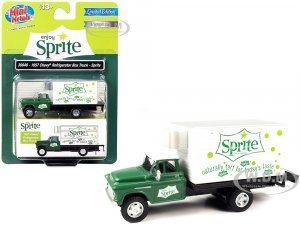 1957 Chevrolet Refrigerated Box Truck Green with White Top Sprite  (HO) Scale Model by Classic Metal Works