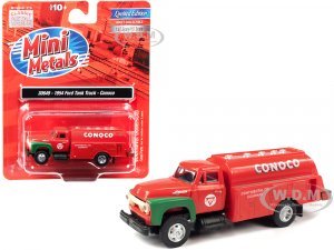 1954 Ford Tanker Truck Red and Green Conoco  (HO) Scale Model by Classic Metal Works
