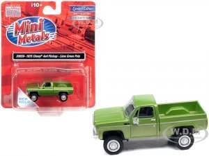 1975 Chevrolet 4x4 Pickup Truck Lime Green Metallic 7 (HO) Scale