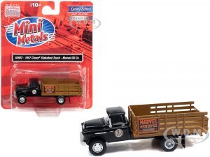 1957 Chevrolet Stakebed Truck Matt Black Marvel Mystery Oil Co.  (HO) Scale