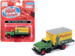 1954 Ford Box Truck Green and Yellow Mayflower World-Wide Movers Mini Metals Series  (HO) Scale