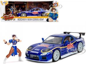 1993 Mazda RX-7 Candy Blue Metallic with Graphics and Chun-Li
