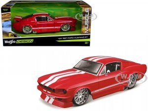 1967 Ford Mustang GT Red with White Stripes Classic Muscle Maisto Design Series