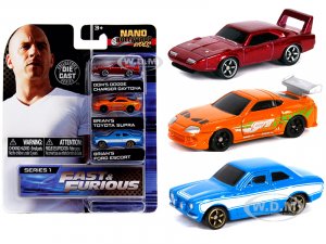 Fast & Furious 3 piece Set Nano Hollywood Rides Series 1