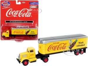 White WC22 Tractor Trailer Coca-Cola Yellow  (HO) Scale Model by Classic Metal Works