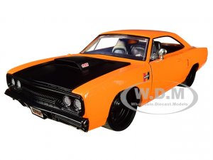 1970 Plymouth Road Runner Orange with Black Hood Bigtime Muscle