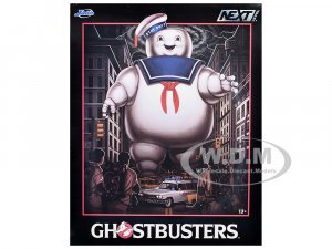 Ghostbusters 6 Stay Puft Marshmallow Man Figure with Nano Ecto-1 Car Diorama Set Ghostbusters (1984) Movie Next Level Series Model by Jada
