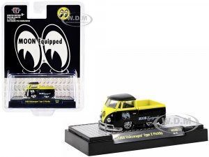 1960 Volkswagen Type 2 Pickup Truck Black and Bright Yellow Mooneyes: Moon Equipped