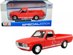1973 Datsun 620 Pickup Truck Lil Hustler Red with White Stripes Special Edition Series