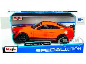 2020 Ford Mustang Shelby GT500 Bright Orange with Black Stripes
