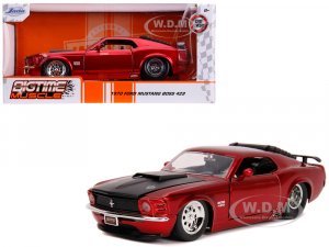 1970 Ford Mustang Boss 429 Candy Red with Black Hood Bigtime Muscle Series