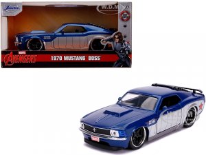 1970 Ford Mustang Boss Blue Metallic and Silver Winter Soldier Avengers Marvel Series