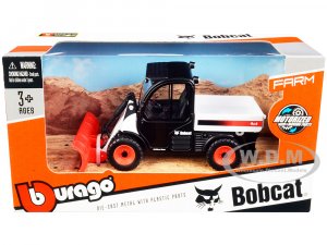 Bobcat Toolcat 5600 Utility Work Machine with Snow Plow White and Black Farm Series