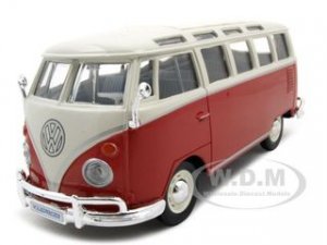 Volkswagen Van Samba Bus Red and White 1/25
