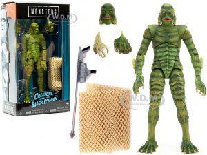 The Creature from the Black Lagoon 6.75 Moveable Figurine with Spear Gun and Fishing Net and Alternate Head and Hands Universal Monsters Series by Jada
