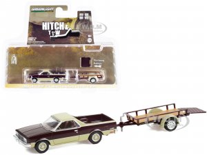 1984 Chevrolet El Camino Conquista Maroon Metallic and Beige with Utility Trailer Hitch & Tow Series 24