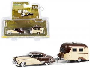 1949 Buick Roadmaster Hardtop Brown and Tan and Airstream 16 Bambi Brown and Tan Hitch & Tow Series 26
