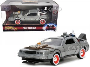 DeLorean DMC (Time Machine) Brushed Metal Back to the Future Part III (1990) Movie Hollywood Rides Series