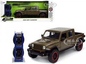 2020 Jeep Gladiator Rubicon Pickup Truck Dark Green Metallic with Extra Wheels Just Trucks Series