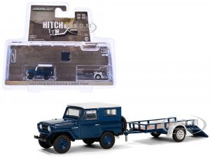 1961 Nissan Patrol Blue with White Top and Utility Trailer Hitch & Tow Series 31