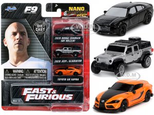 Fast & Furious 9 (2021) Movie 3 piece Set Nano Hollywood Rides Series