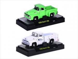 Auto Trucks 1956 Ford F-100  Green & White 2 Cars Set Release 21C WITH CASES