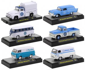 Auto Trucks Release 57 Set of 6 pieces Pan American World Airways (Pan Am) IN DISPLAY CASES