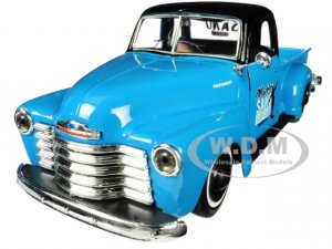1950 Chevrolet 3100 Pickup Truck Blue with Black Top Madero Sano Surf Club Outlaws 1/25
