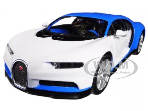 Bugatti Chiron White and Blue Exotics Series