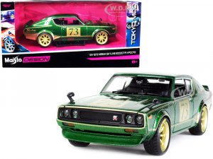 1973 Nissan Skyline 2000GT-R (KPGC110) #73 Green Metallic with Gold Stripes Tokyo Mod Series