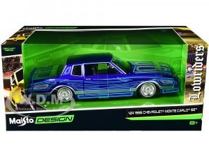 1986 Chevrolet Monte Carlo SS Lowrider Candy Blue with Graphics Lowriders Series