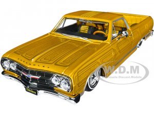 1965 Chevrolet El Camino Lowrider Gold Metallic with Graphics Lowriders Series 1/25