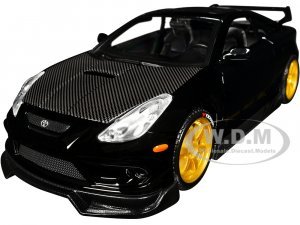 Toyota Celica GT-S Black with Carbon Hood and Sunroof Maisto Design Tokyo Mod Series