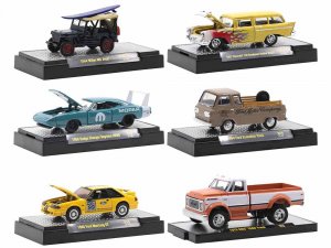 Detroit Muscle Set of 6 Cars IN DISPLAY CASES Release 59