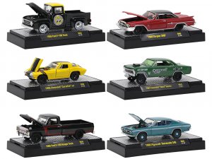 Detroit Muscle Set of 6 Cars IN DISPLAY CASES Release 60